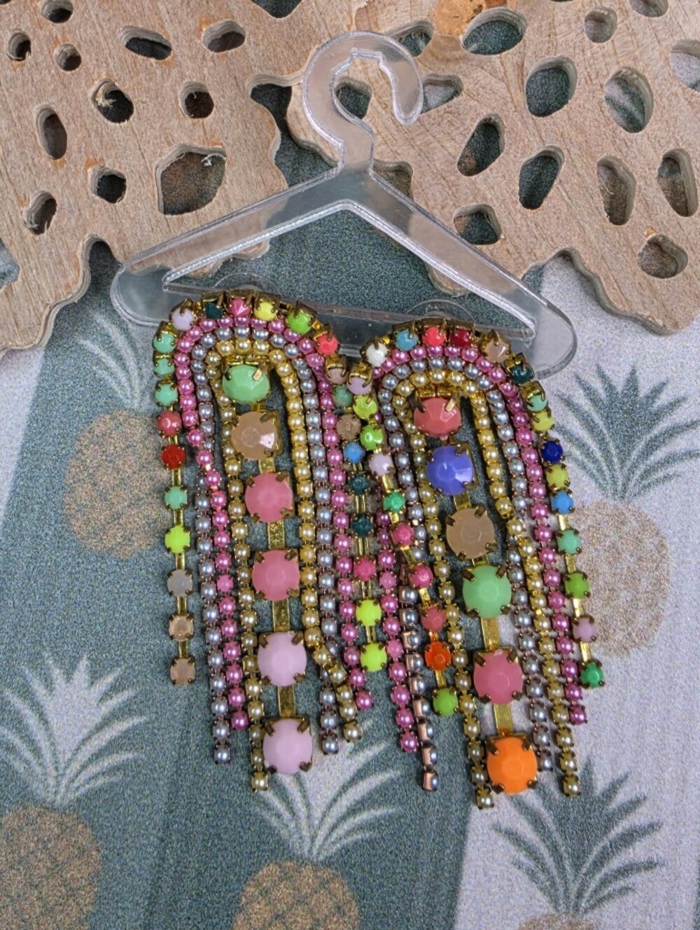 Feed Me Gems Colorful Beaded Fringe Earrings